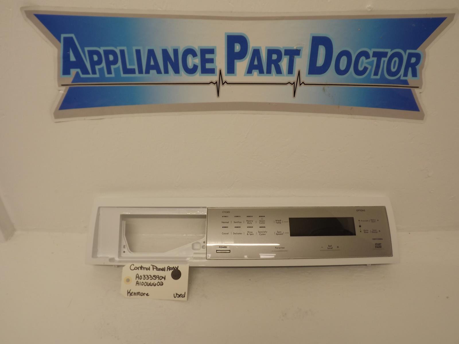 Kenmore Washer A03335904 A10066602 Control Panel Assy Used Kenmore Washer A03335904 A10066602 Control Panel Assy Used